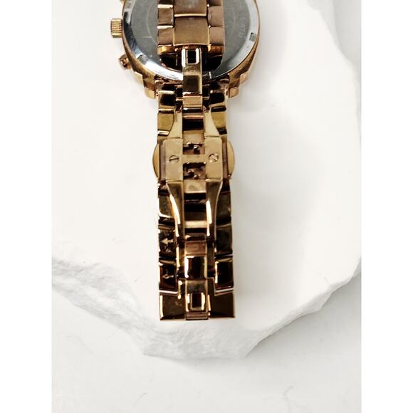 Michael Kors Rose Gold MOP Dial Crystal Chronograph Watch MK5336 New Battery main image 9